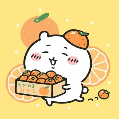 頭にみかんを乗せてみかん箱を運ぶ可愛いちいかわのプロフィール画像