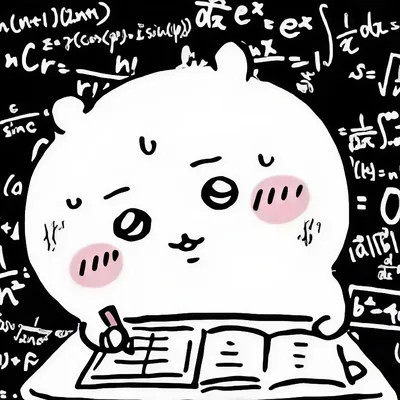 ちいかわが難しい数学の数式に困惑しながら勉強するSNSアイコン