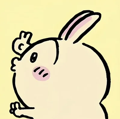 ちいかわのうさぎが口をとがらせて小鳥と見つめ合う可愛いSNSアイコン