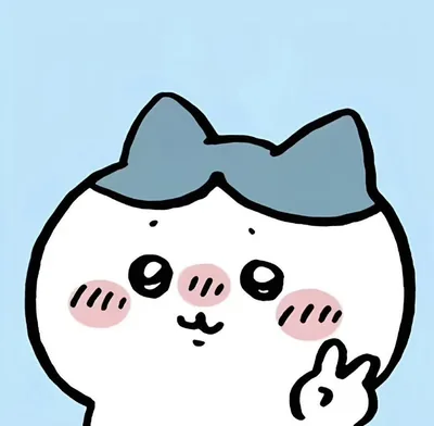 ほっぺを赤らめて小さく手をあげる可愛いハチワレのSNSアイコン