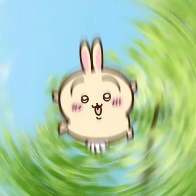 高速回転してぼやけているかわいいうさぎ アイコン