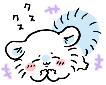 ちいかわのモモンガがクスクス笑っている可愛い透明背景PNG画像