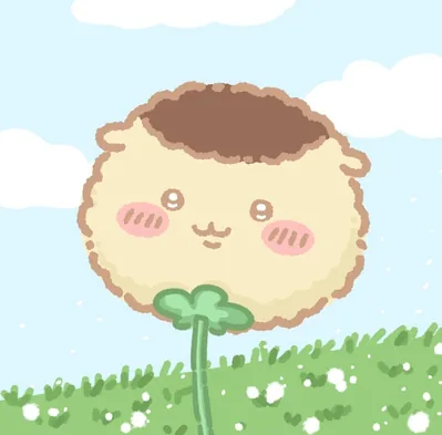 草原でふわふわの綿毛タンポポになったくりまんじゅうSNSアイコン