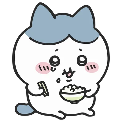 ご飯を涙を流しながら美味しそうに食べるハチワレのPNG画像