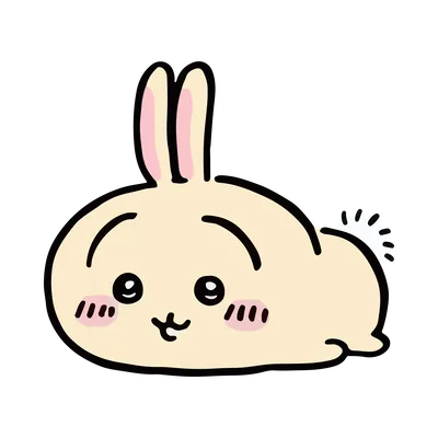 ぺたんと寝そべる可愛いちいかわのうさぎイラストPNG画像