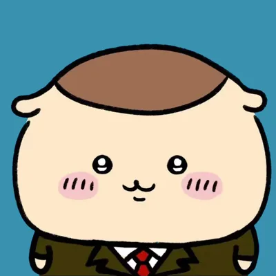 スーツを着てネクタイを締めたくりまんじゅうの可愛いSNSアイコン