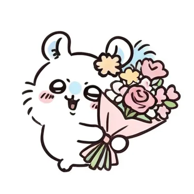 ピンクの花束を抱えて喜ぶモモンガのプロフィール画像