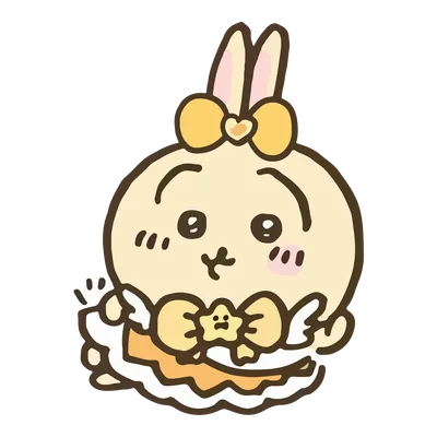 黄色いリボンのまじかる衣装を着た可愛いうさぎのキャラクター素材