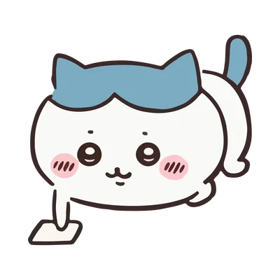 片手でバランスを取るかわいいハチワレちいかわイラスト透過PNG
