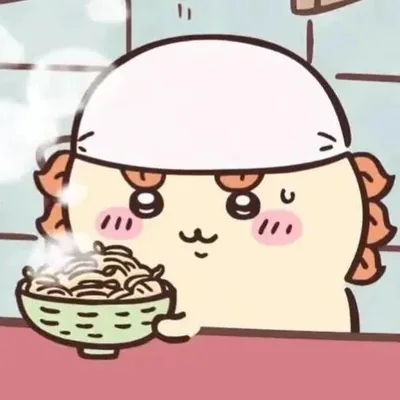 頭にタオルを巻いて熱々のラーメンを運ぶ可愛いシーサーのペアアイコン