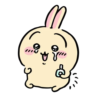 目薬をさしてうるうると涙を流すちいかわのうさぎステッカー