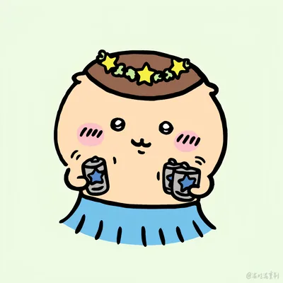 星の花冠をつけて缶を持つくりまんじゅうのペアアイコン