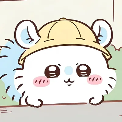 黄色い帽子をかぶって目をきらきらさせるモモンガの可愛いSNSアイコン