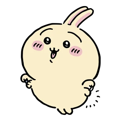 元気にジャンプしてお尻を振る可愛いうさぎイラスト透過PNG
