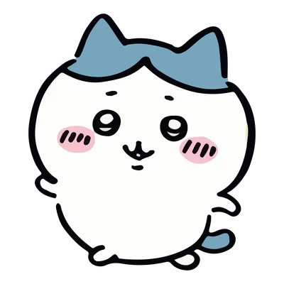 上を見上げて嬉しそうに微笑む可愛いハチワレのキャラクター素材