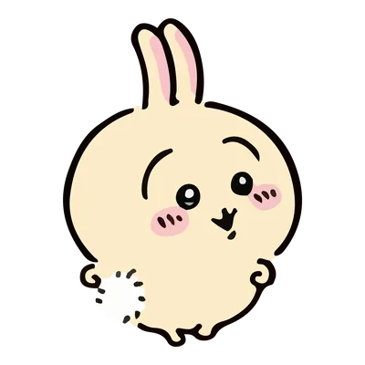 ふわふわのしっぽを見せるうさぎのイラストステッカー
