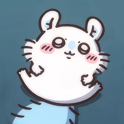 仰向けに寝転んで微笑むちいかわシリーズキャラクターのかわいいSNSアイコン