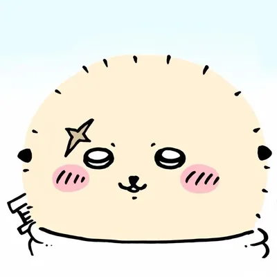 ちいかわラッコ先生の星の傷とピンクのほっぺが可愛いアイコン