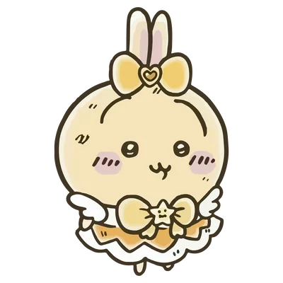 黄色い魔法少女アイドル衣装を着たかわいい天使のうさぎPNG画像