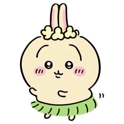 花冠と草スカートでフラダンスを踊るうさぎのイラスト素材透過PNG