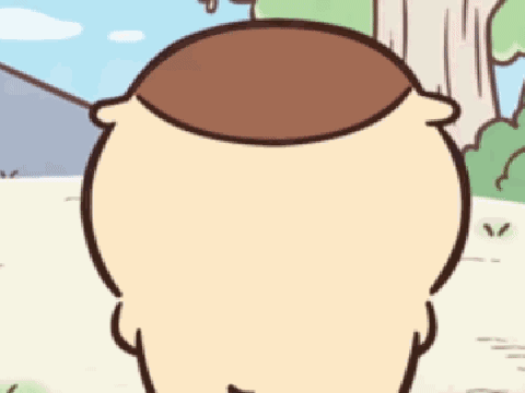 밤만쥬의 둥글고 귀여운 뒤통수 뒷모습 GIF