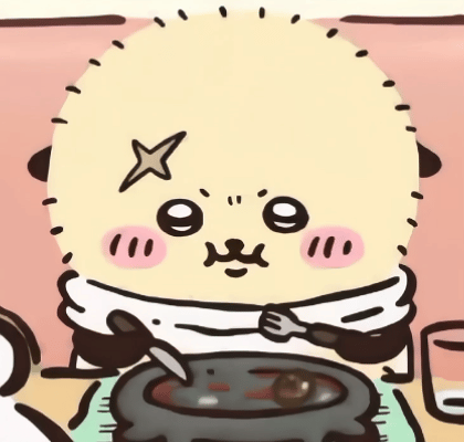 털이 복슬복슬 부푼 해달이 나이프와 포크로 철판 요리를 먹는 귀여운 GIF