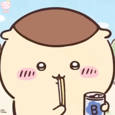 くりまんじゅうがおつまみを食べながらお酒を味わうGIF