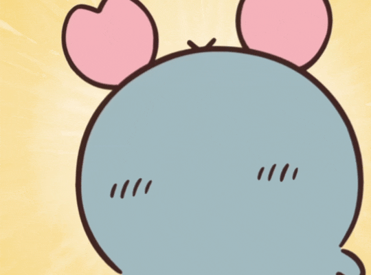 カニのカチューシャをつけて嬉しそうに照れる古本屋GIF