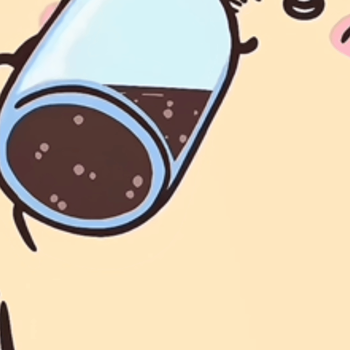 Usagi happily drinking a glass of sparkling cola Chiikawa GIF