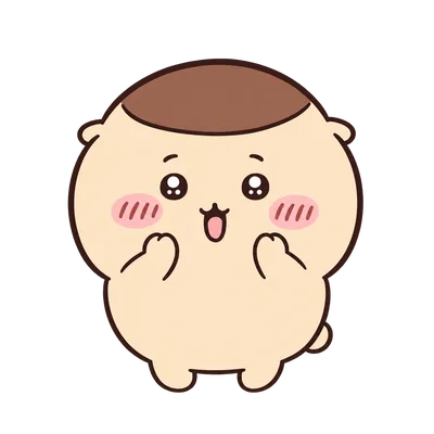 Cute Kurimanju with sparkling eyes and happy expression PNG Image