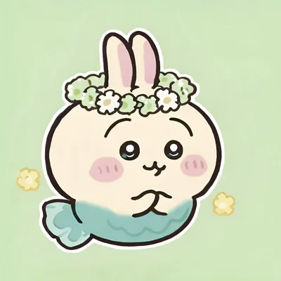 Cute mermaid Usagi wearing a flower crown anime PFP