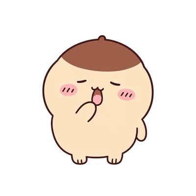 하품하며 입을 가리는 졸린 쿠리만쥬 귀여운 일러스트 스티커 PNG 이미지