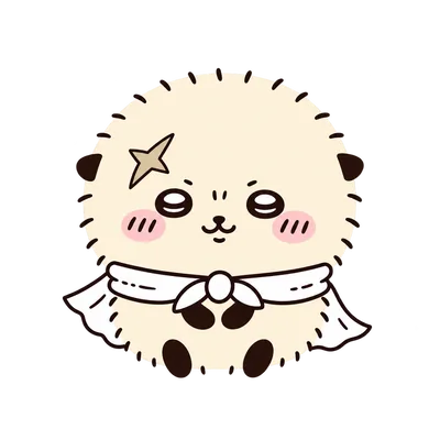 하얀 망토를 두른 몽실몽실 귀여운 랏코 캐릭터 PNG 이미지