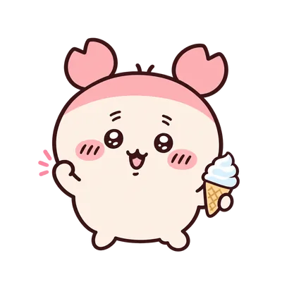 Furuhonya happily holding an ice cream cone sticker Transparent PNG