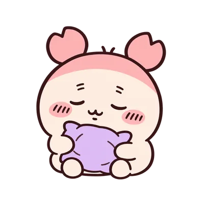 Furuhonya sleeping peacefully while hugging a purple pillow PNG Image