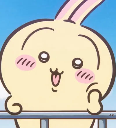 Cute Usagi blushing by the railing under blue sky Chiikawa Profile Picture