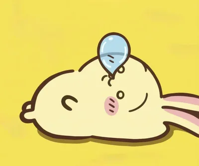 鼻ちょうちんを出してすやすや眠るうさぎの可愛いSNSアイコン