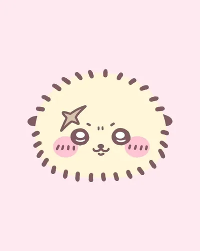 ピンク背景のまんまるなウニ姿がかわいいちいかわうさぎプロフィール画像