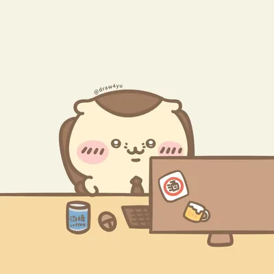 くりまんじゅうがデスクワークで働く可愛い姿のプロフィール画像