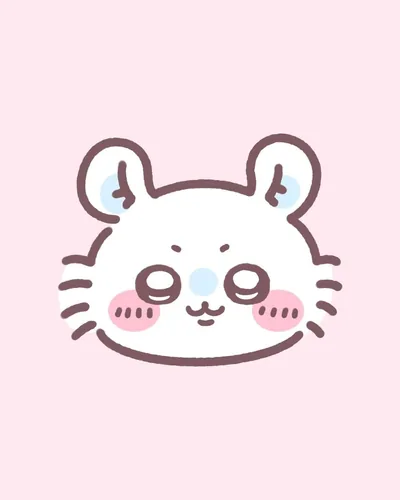 ピンクの背景に微笑むかわいいモモンガの顔アイコン