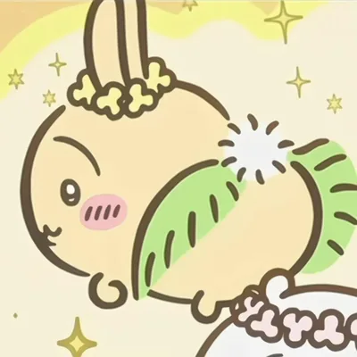 Chiikawa Usagi dancing happily with a flower garland cute Avatar
