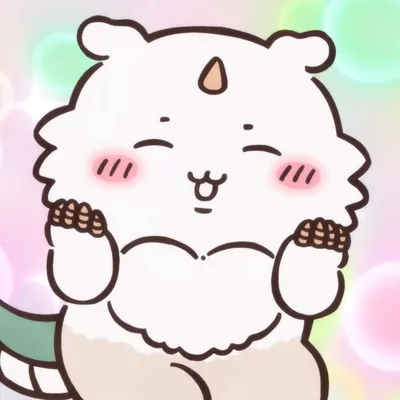 Cute happy smiling Aoko with raised paws Chiikawa Avatar