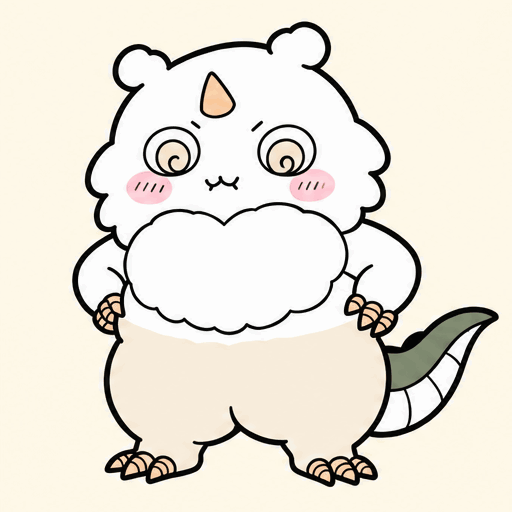 Chiikawa monster Aoko standing proudly with hands on hips GIF