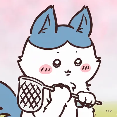 Cute Chiikawa Hachiware holding an insect net Matching PFP