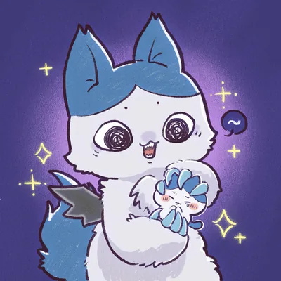 Cute chimera form Hachiware holding a small creature Icon
