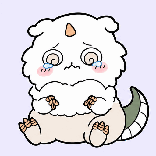 Aoko sitting and crying with teary eyes Chiikawa Reaction GIF