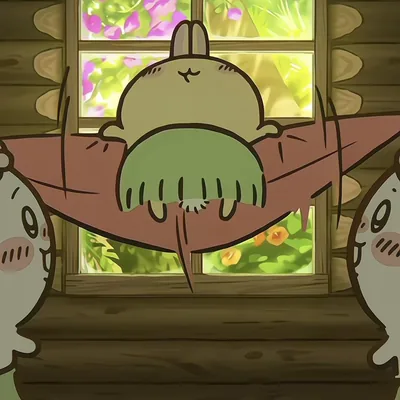 Funny Usagi hanging upside down by the cabin window Chiikawa PFP