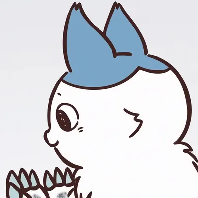 Cute Chiikawa Aoko looking at claws side profile PFP