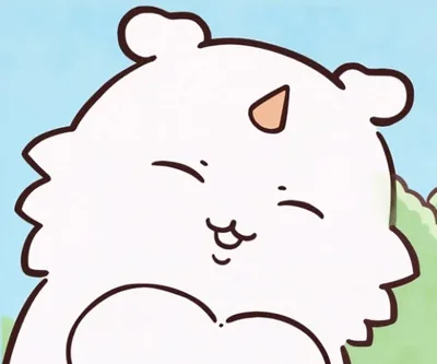 Smiling Aoko with a cute horn and fluffy fur Chiikawa profile Icon