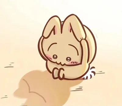 Cute Usagi from Chiikawa holding ears while crouching PFP